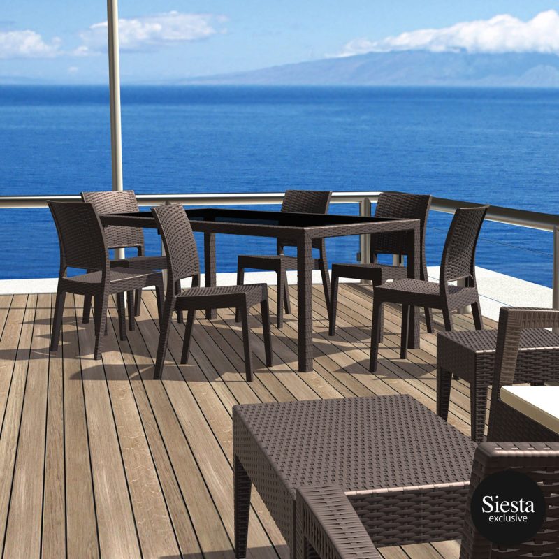 Tahiti 6 Seater Resin Rattan Dining Setting with Florida Chair - Image 10
