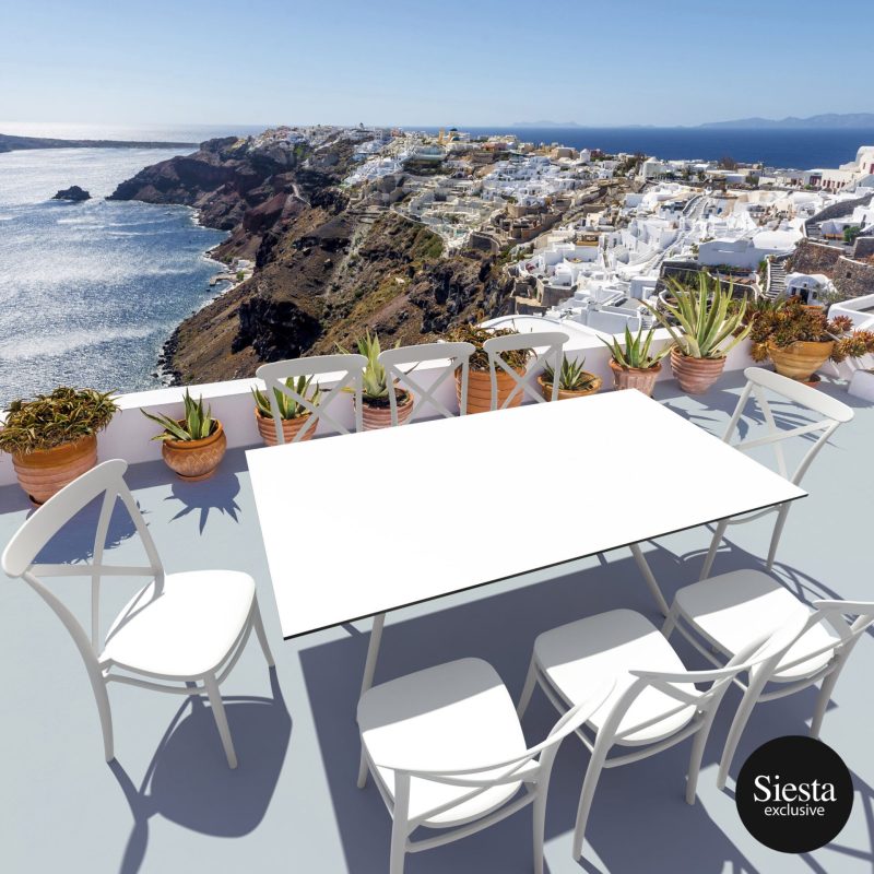 9 Piece Balcony Setting with Cross Chairs