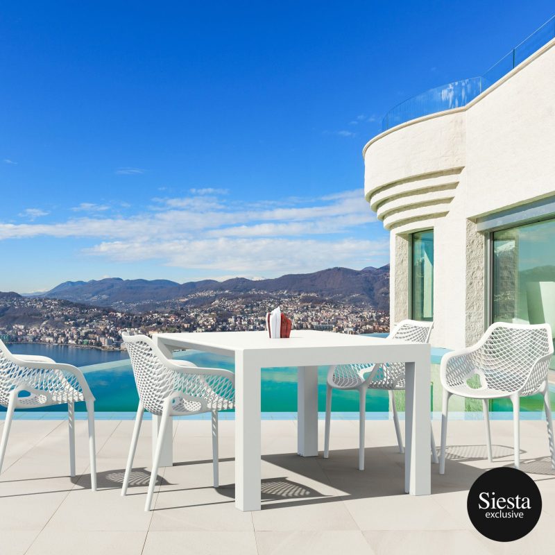 Vegas Table 4 Seater Outdoor Dining Setting with Air XL ArmchairB.