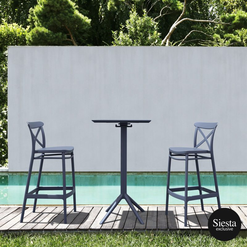 Sky Bar Table 3 Piece Set with Cross 75 Barstools - Image 3