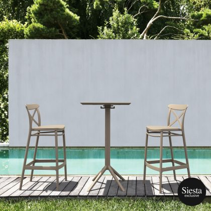 Sky Bar Table 3 Piece Set with Cross 75 Barstools