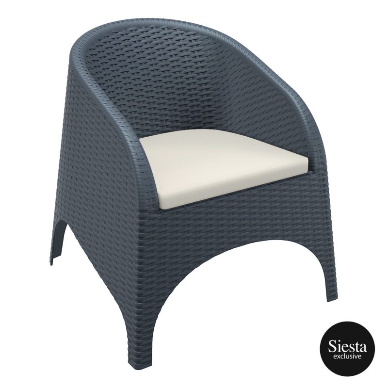 Tahiti 6 Seater Resin Rattan Dining Setting with Aruba Arm Chair - Image 2
