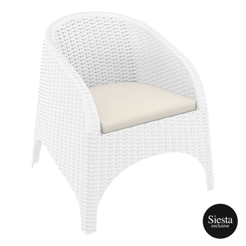 Tahiti 6 Seater Resin Rattan Dining Setting with Aruba Arm Chair - Image 4