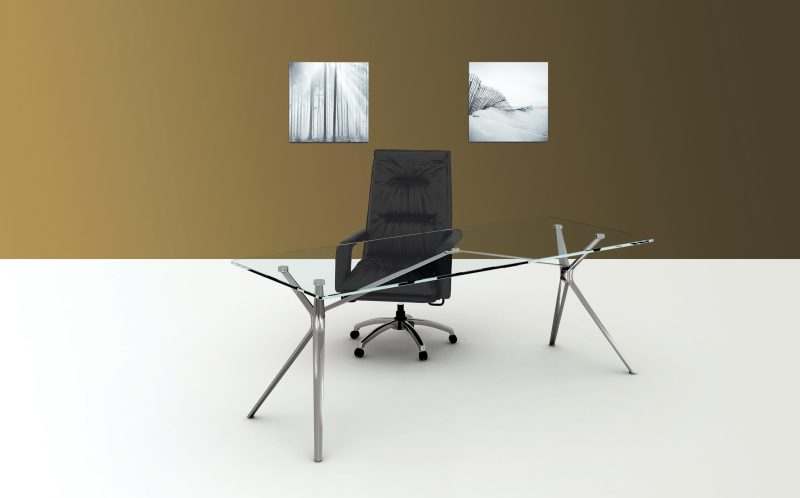 Forza Glass Top Desk