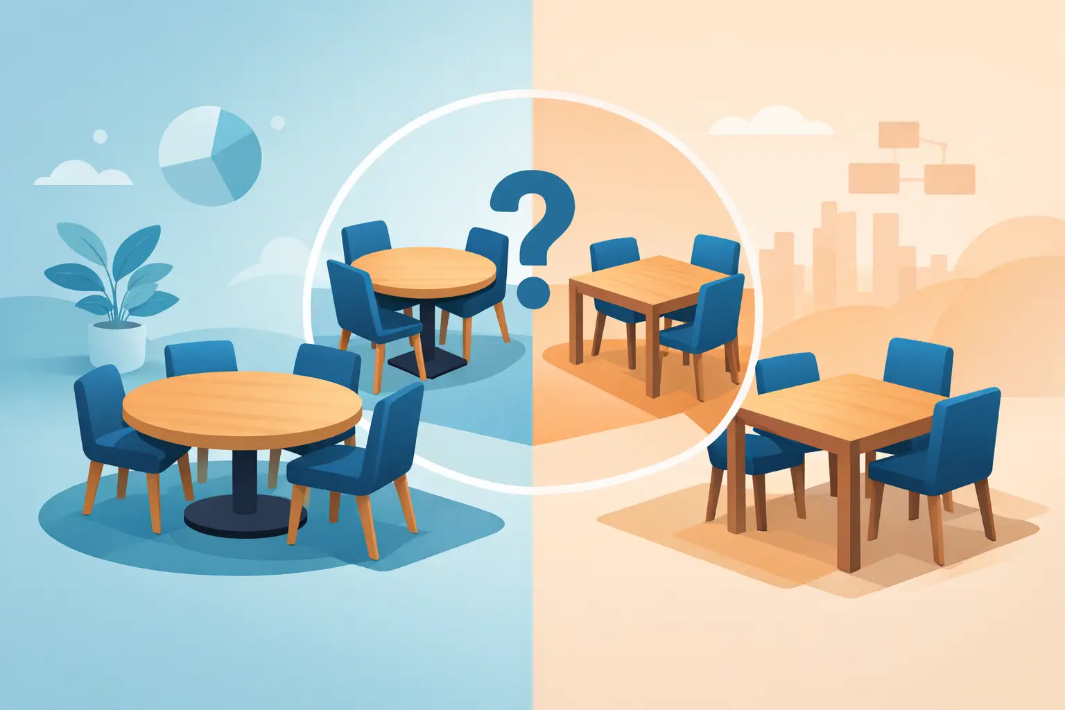 Round Tables vs Square Tables: Which Fits?