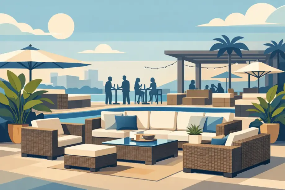 Resin Rattan Outdoor Lounge for Busy Venues