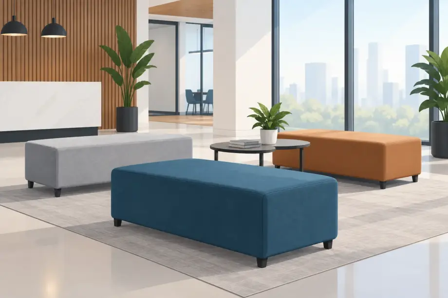 Commercial Rectangle Ottomans for Busy Spaces
