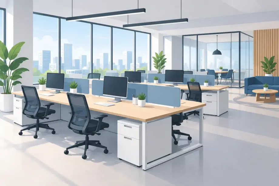 Open Plan Workstation Example for Modern Offices